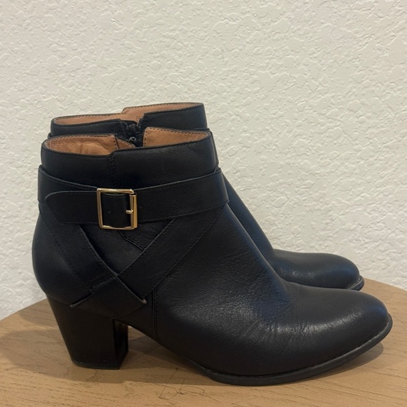Vionic Shoes - Vionic‎ Black Ankle Boots with Gold Buckle